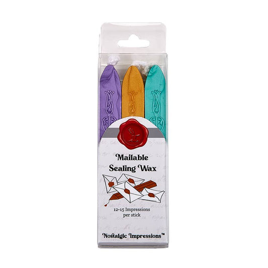 Freund Mayer & Co. - Sealing Wax Sticks with wick 3PK- 25+ colors: Jade-Goldenrod-Metallic Purple