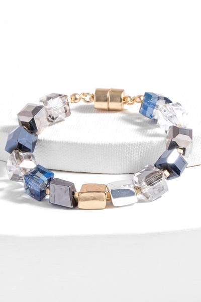 SAACHI - Faceted Bead Stone Bracelet : Gold