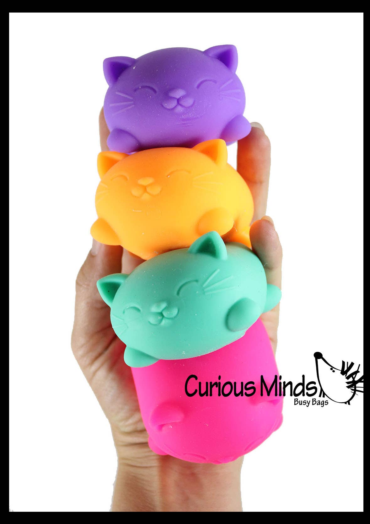 Curious Minds Toys - 1 Cat Nee Doh Soft Fluff- Filled Squeeze Stress Ball