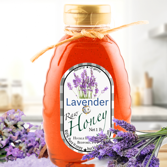 Huckle Bee Farms LLC - Lavender Infused Raw Honey: 1 lb Bottle