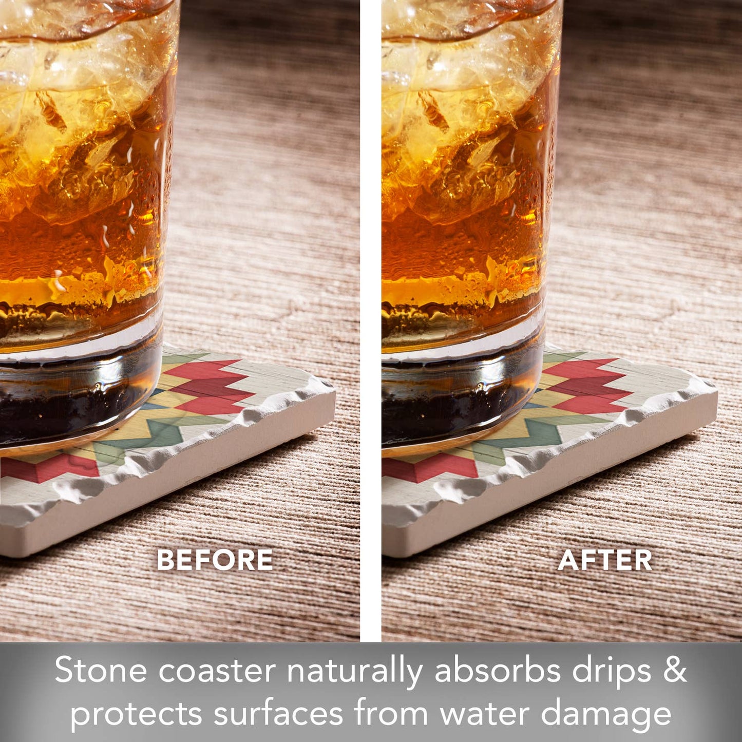 CounterArt/Highland Home/Thirstystone - Carpenters Star Single Absorbent Stone Tumbled Tile Coaster