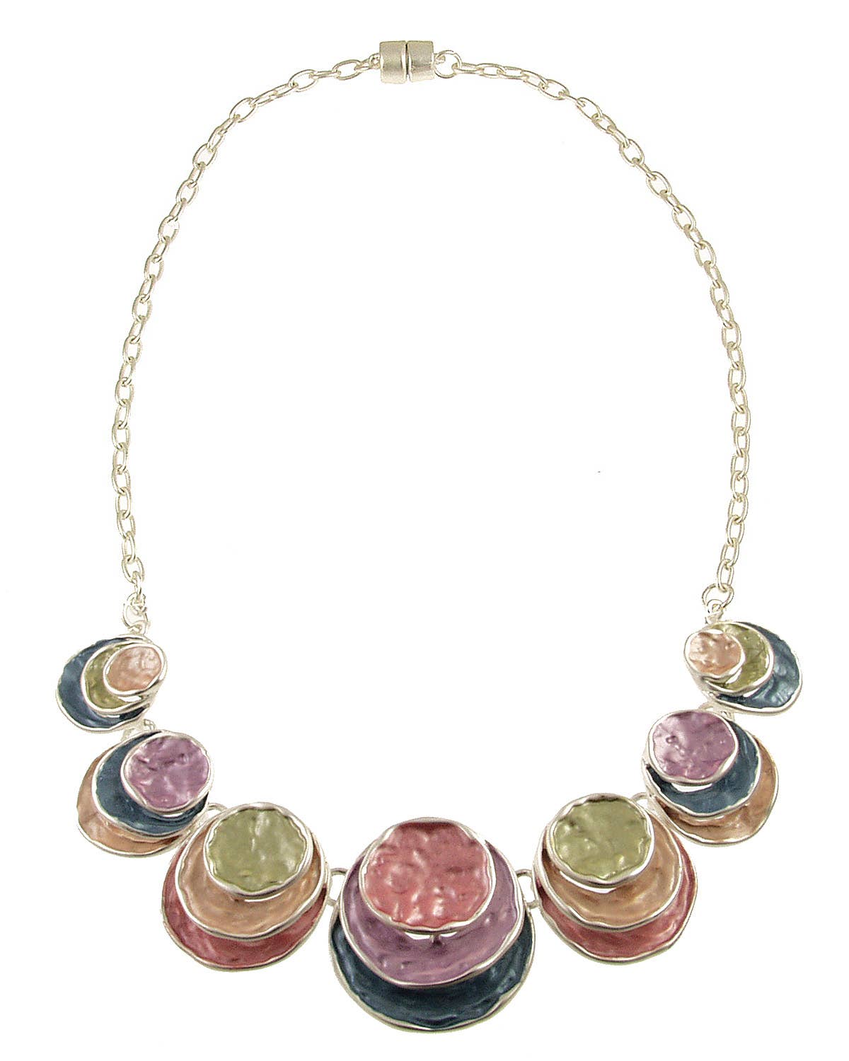 Origin Jewelry - Triple Circle Necklace | Layered Circles - Multi-strand: Multi-Colored
