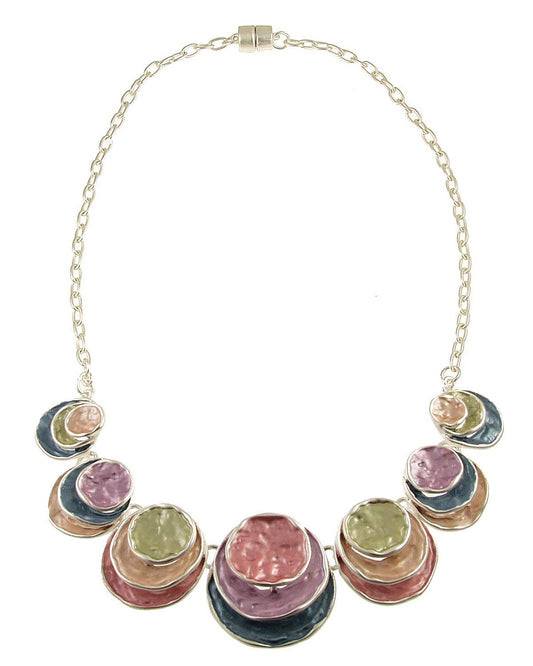 Origin Jewelry - Triple Circle Necklace | Layered Circles - Multi-strand: Multi-Colored