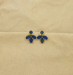 Schmuckoo Berlin - Petal Earring Gold Silver 925 - Blue Iolite