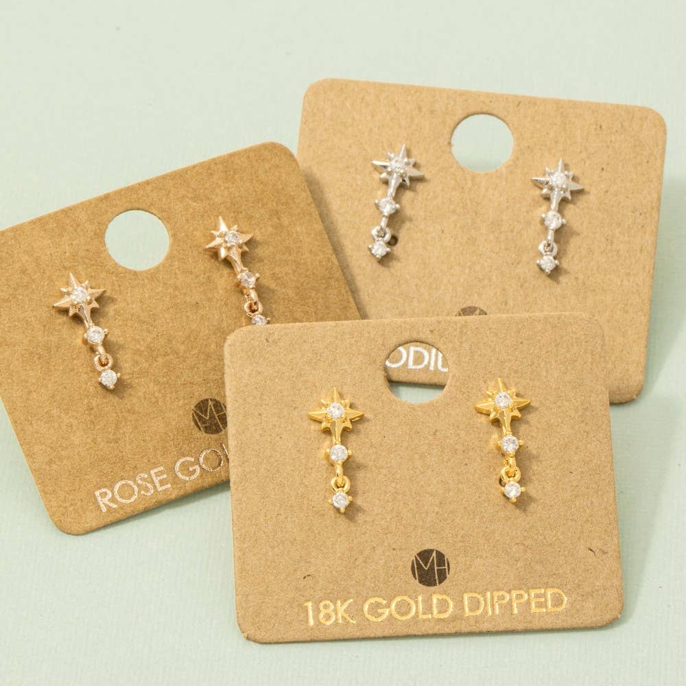 The Looks by Fame Accessories - Mini Star Layered Drop Earrings: G