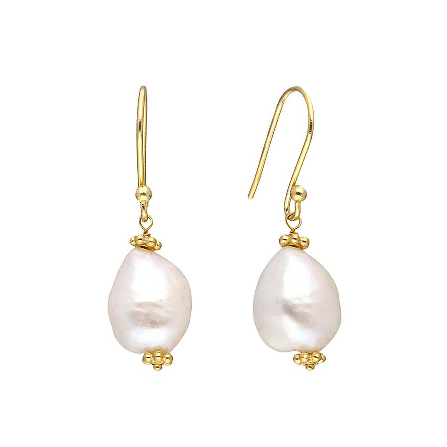Tiramisu - 14K Gold Plated Silver Mother Of Pearl Gemstone Earring