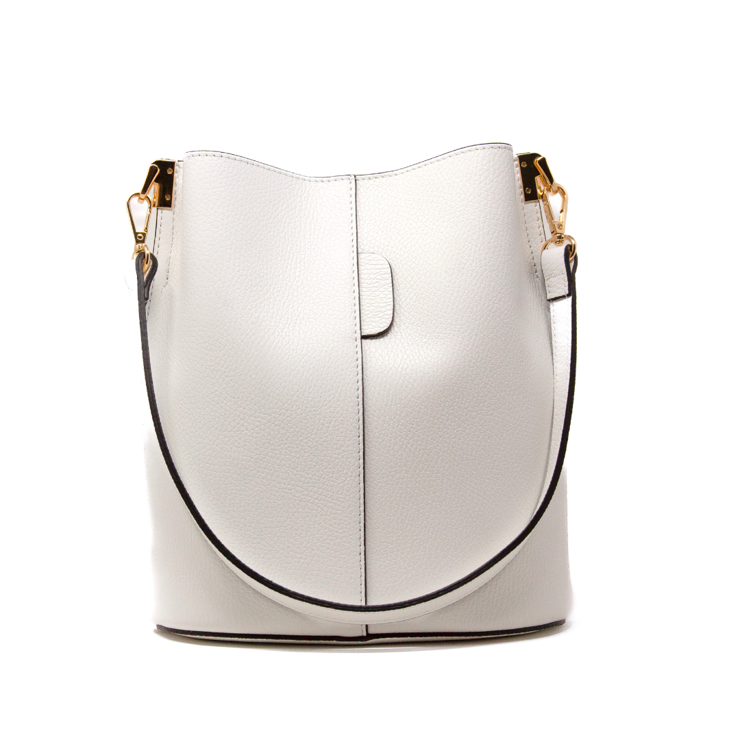 German Fuentes Handbags - GF2554 GENUINE ITALIAN LEATHER BUCKET BAG: CAMEL