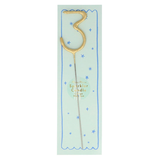 Meri Meri - Gold Sparkler Numbers 0 to 9 Candles: 3