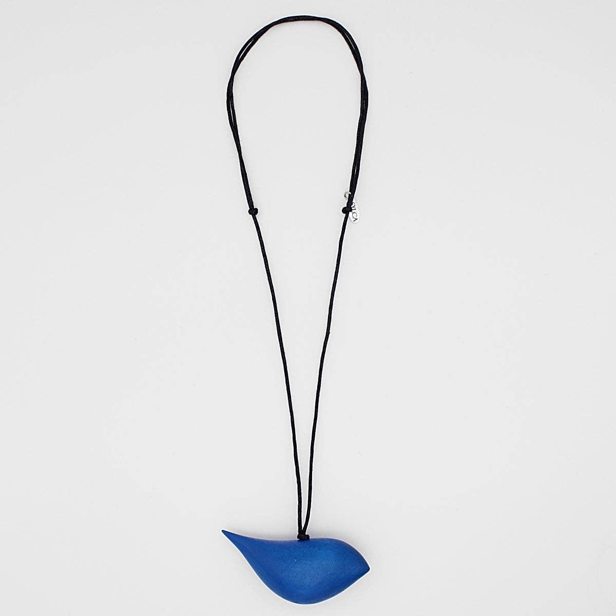 Sylca Designs - Cobalt Robin Wooden Pendant Necklace