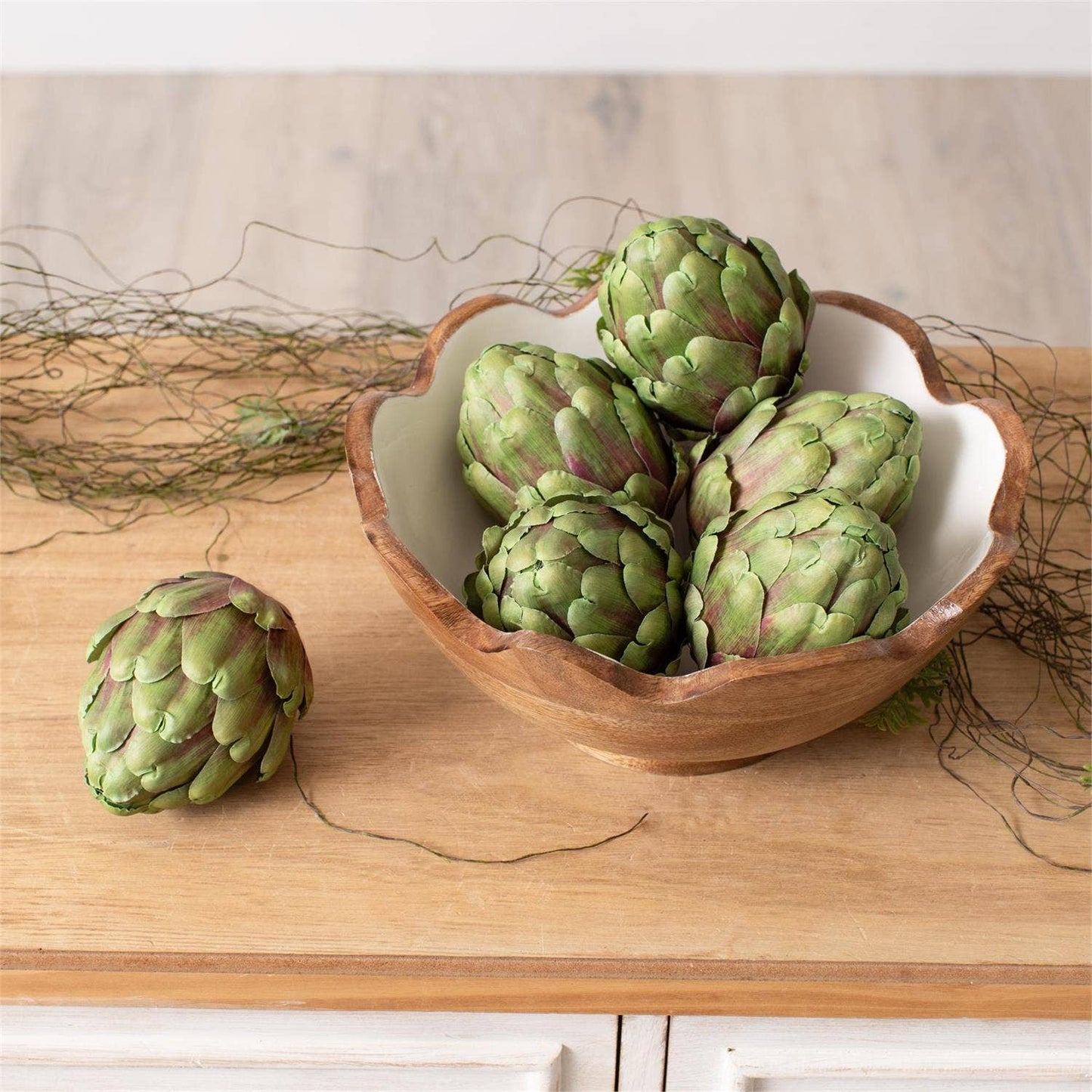 Audrey's Home & Gift - Green & Burgundy Faux Artichoke (PK/12)