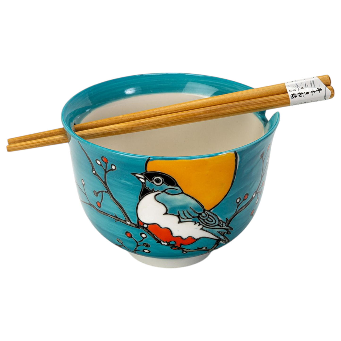 Urban Tokyo - 18oz 5"D Donburi Bowl With Chopsticks Set Robin (4/16)