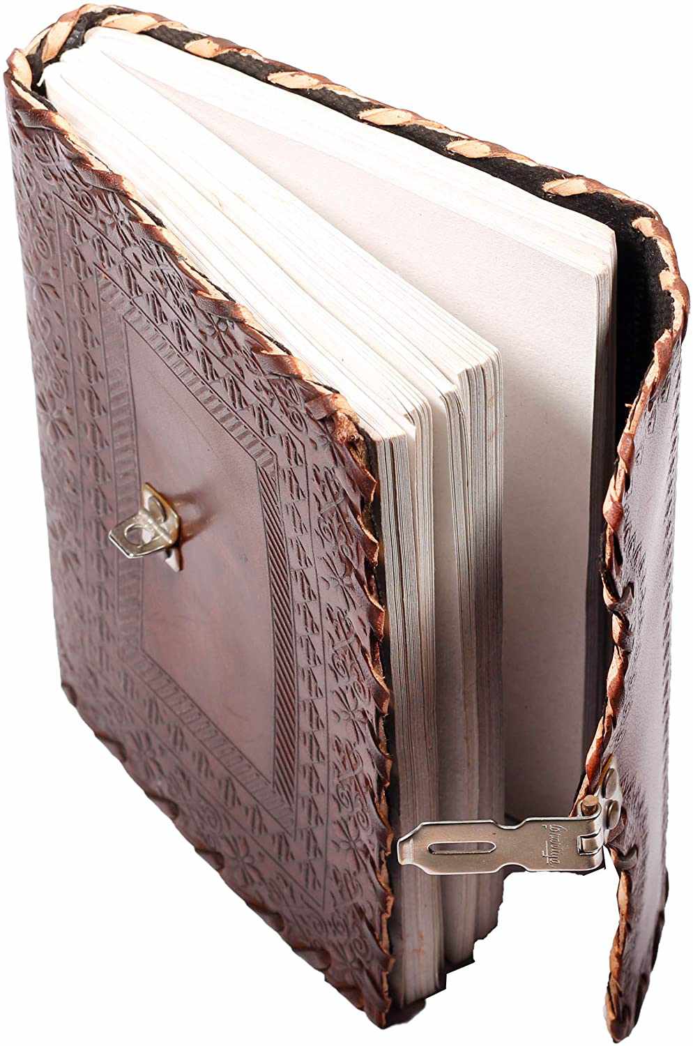 Tuzech Leather - TUZECH Leather Journal for Men and Women Leather Diary to Write Poems,Sketchbook, Record Keeping Notebook Personal Memoir with Lock and Key - Unlined 7 Inches: Brown