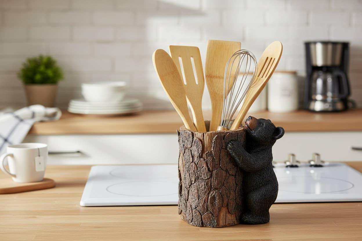 De Leon Collections - BEAR UTENSIL HOLDER - UTENSIL INCLUDE