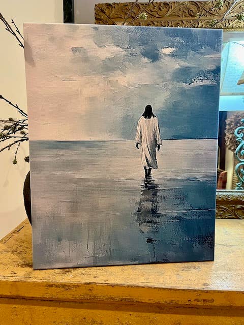 Rustic Nester - Christian home decor canvas art print, Faith Religious gift: 11x14