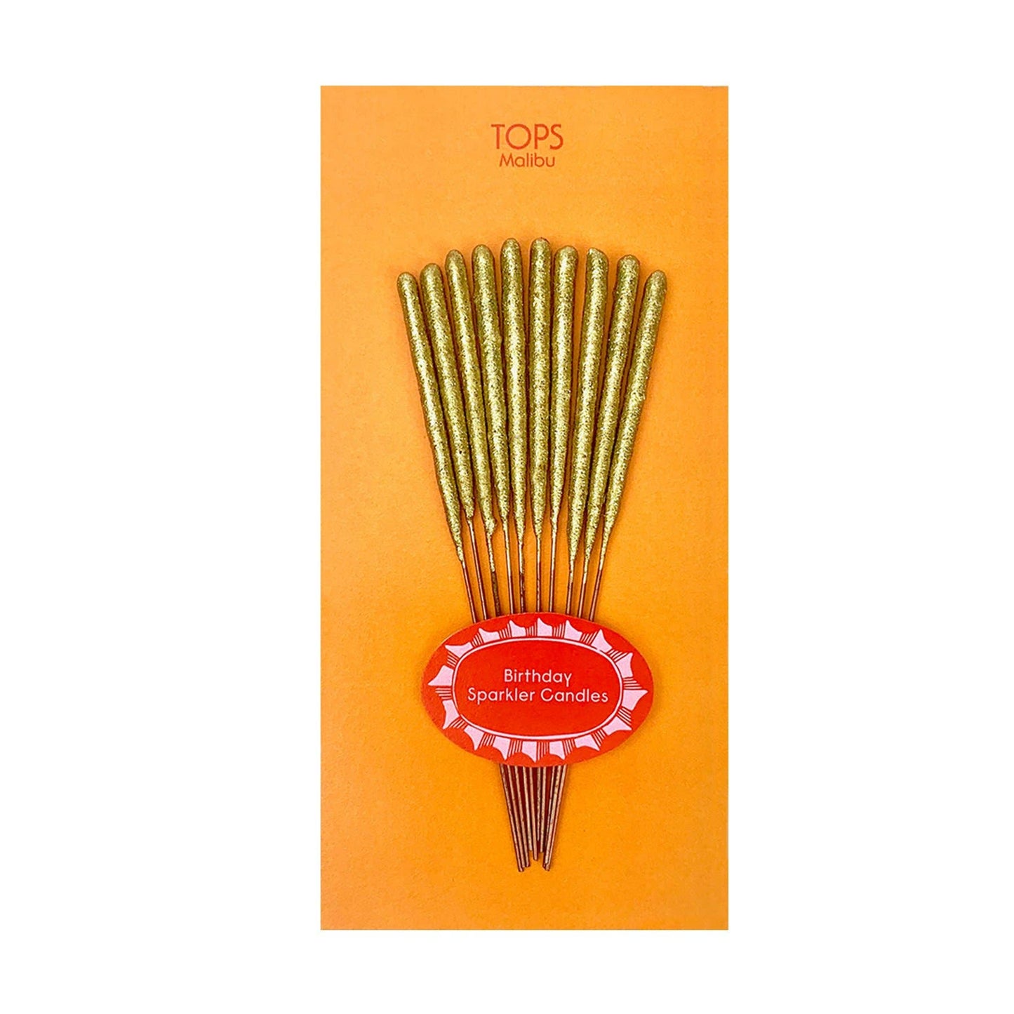 TOPS Malibu - Mini 4" Gold Sparkler Candles - Birthday - Set of 10 - Asst
