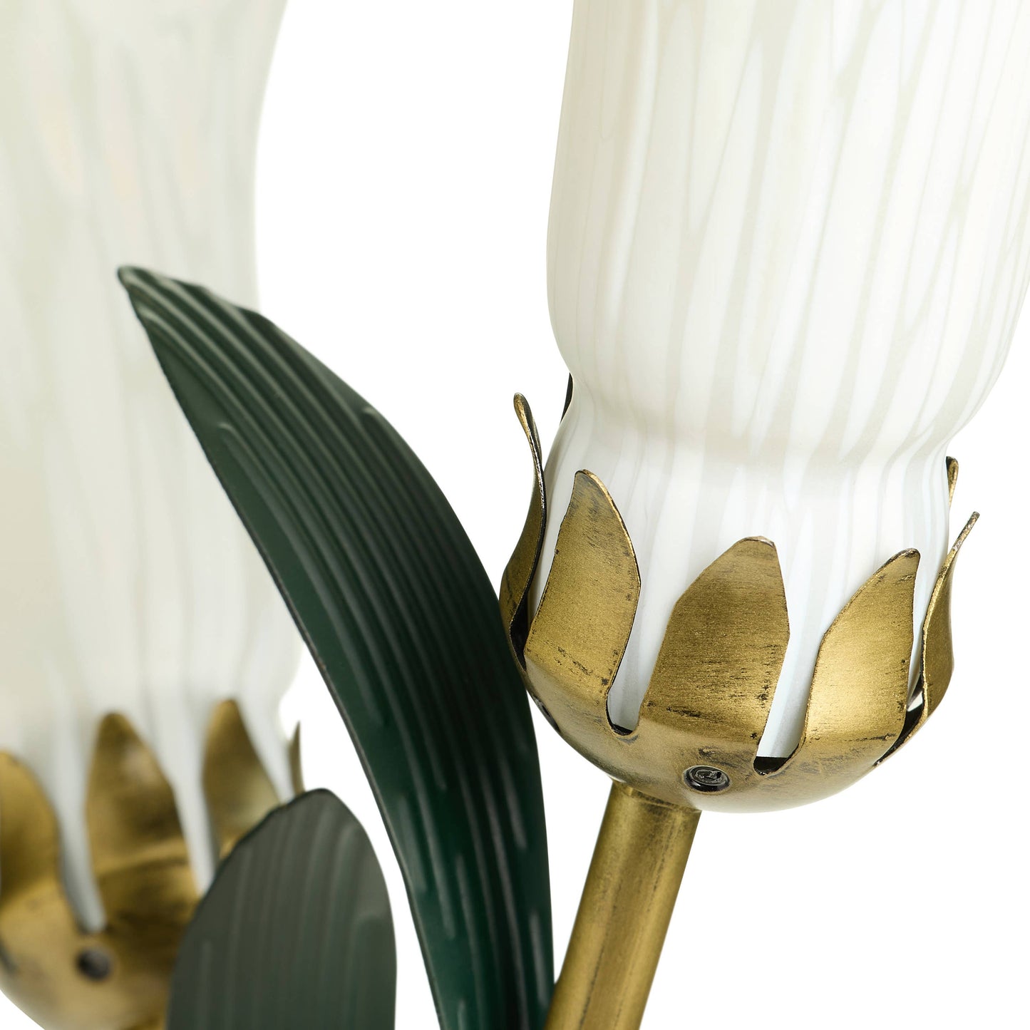 River of Goods - 23.5"H White 3 Shade Handblown Glass Calla Lily Table Lamp
