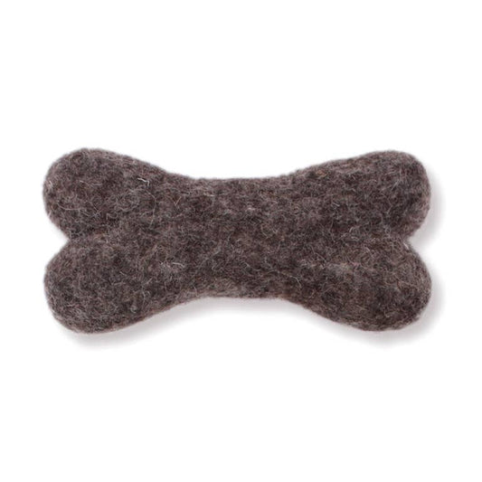 Ethical Global - Eco Wool Dog Bones/Toys: Brown, Gray, White (Fair Trade): Brown / Large