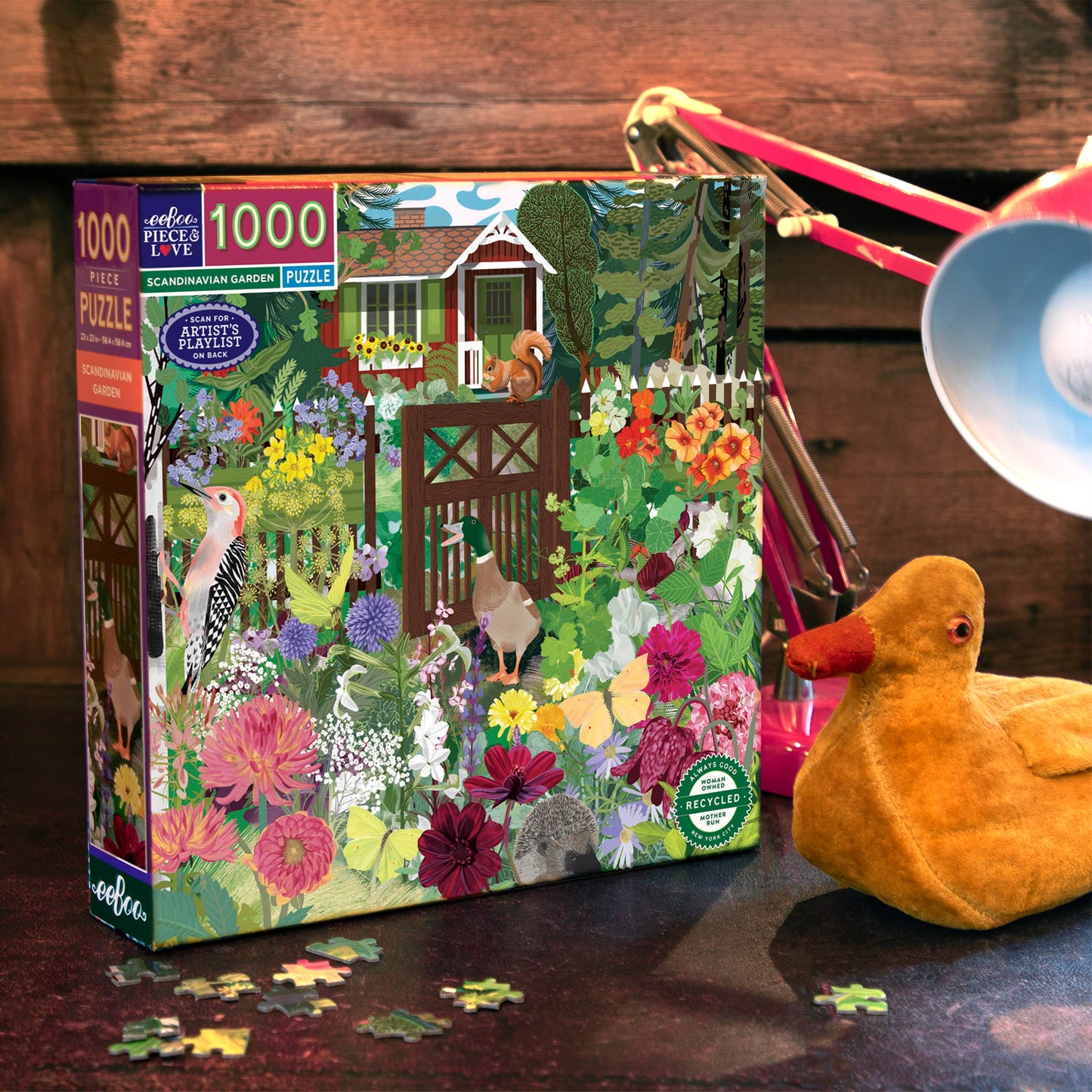 eeBoo - Scandinavian Garden 1000 Piece Square Puzzle