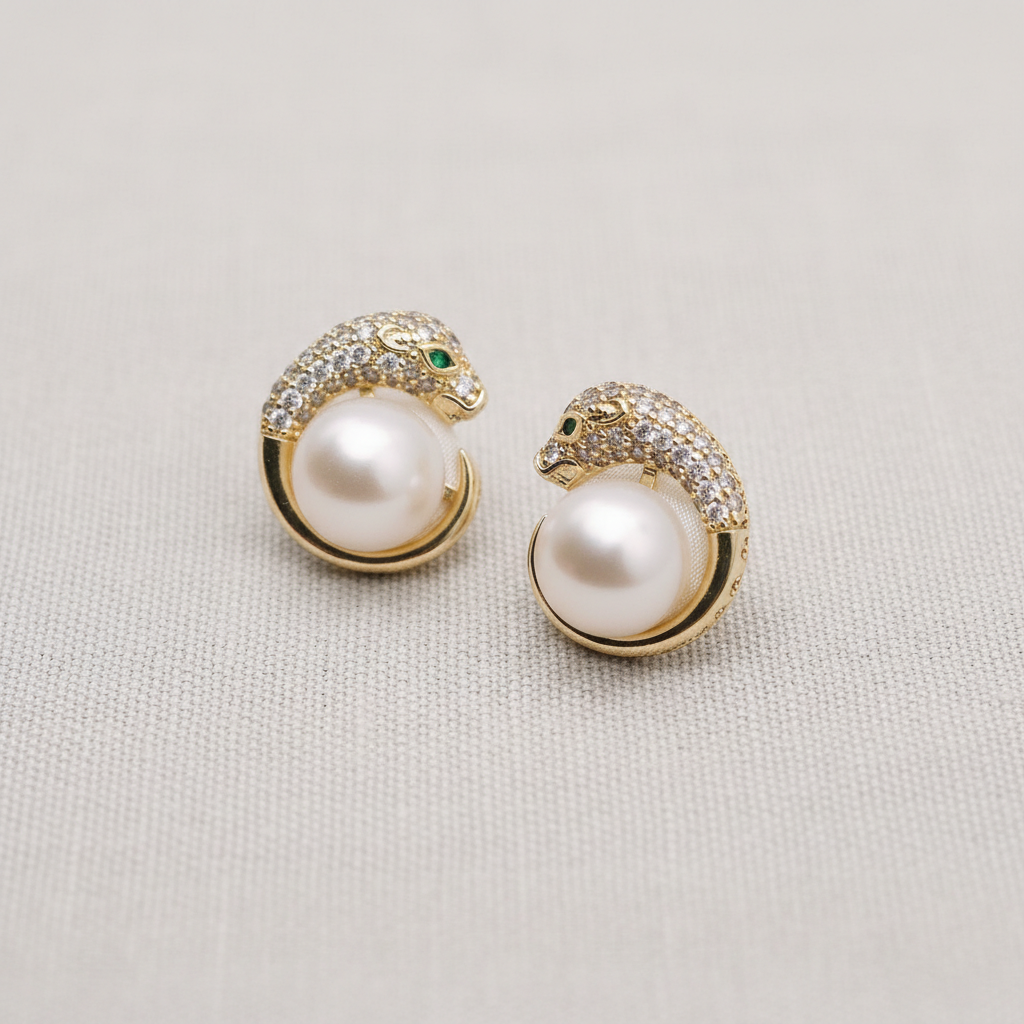 camilla dovey - Animal Pearl Stud Earrings