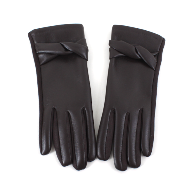 Pretty Persuasions - A25013 Faux Leather Gloves: 04 Brown