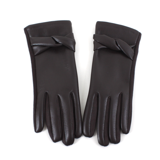 Pretty Persuasions - A25013 Faux Leather Gloves: 04 Brown