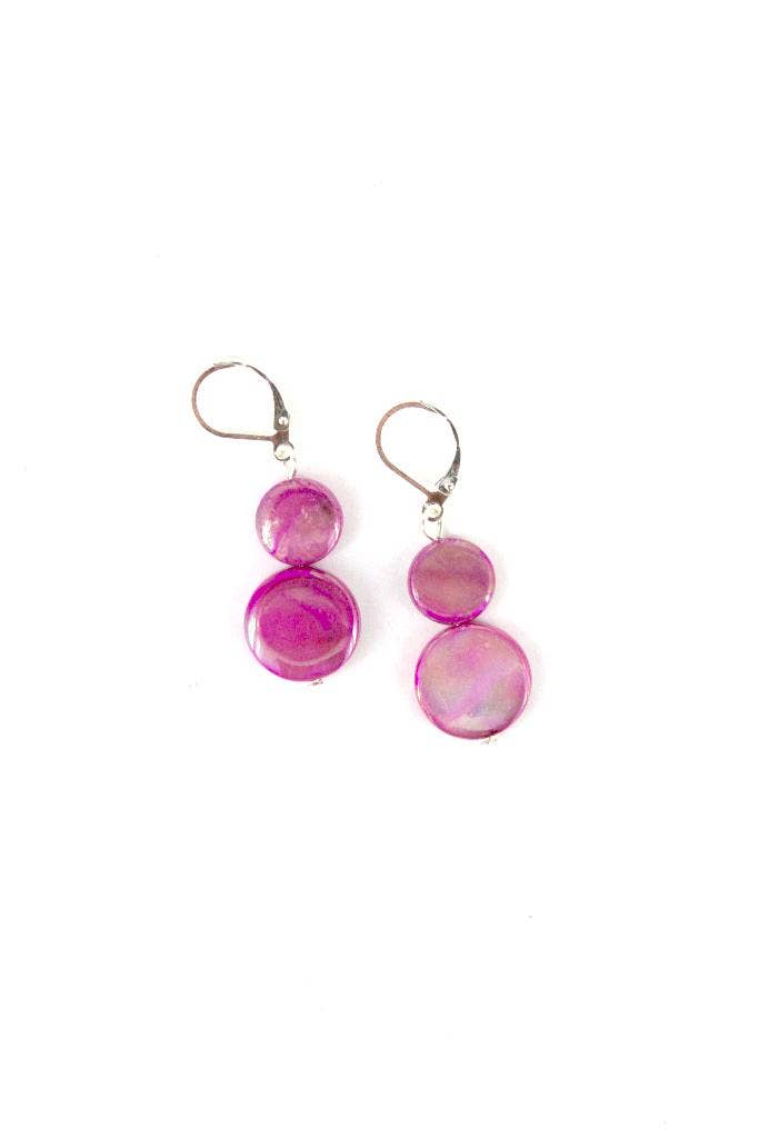 Sea Lily - EMAGENTA - Magenta MOP Earring
