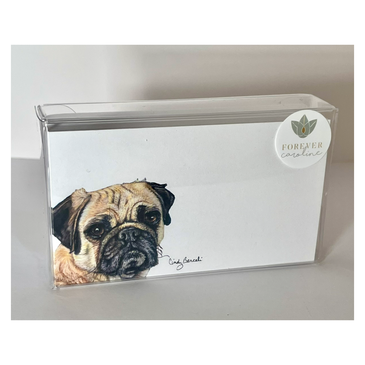 Forever Caroline LLC - Pug Dog Tiny Cards | Pack of 60 "Love Notes"