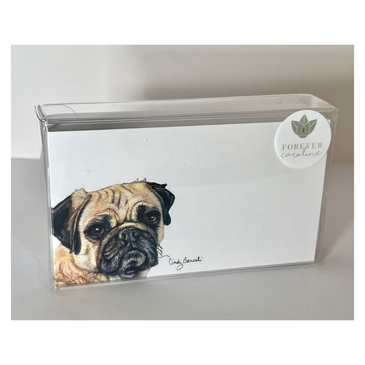 Forever Caroline LLC - Pug Dog Tiny Cards | Pack of 60 "Love Notes"
