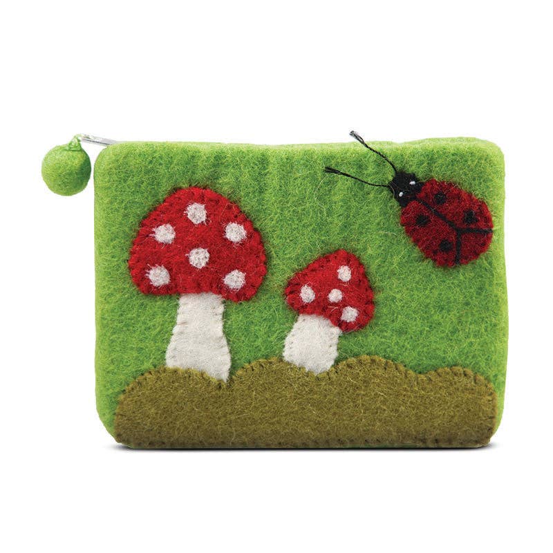 BNB Crafts Inc. - Mushroom With Ladybug Coin Purse: Red