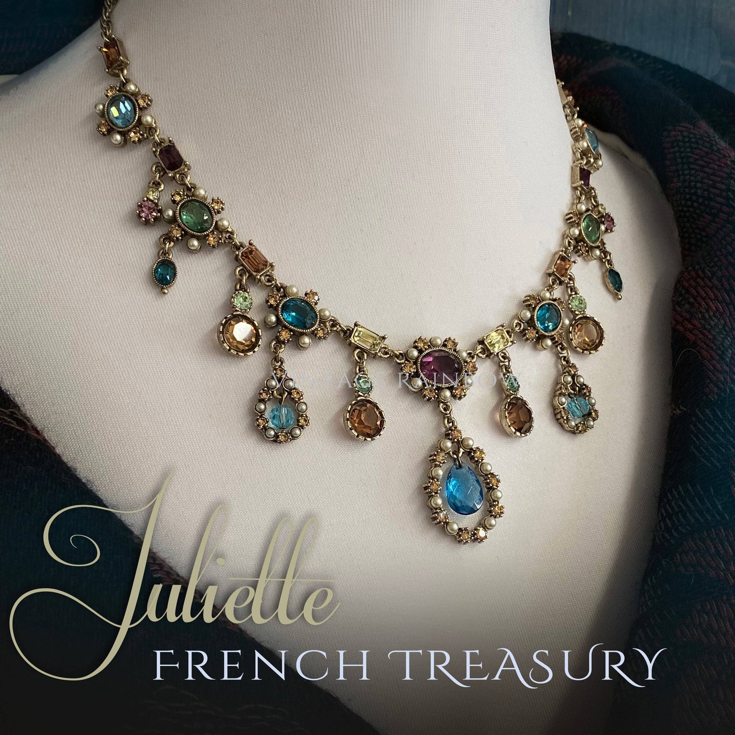 Sweet Romance Jewelry - French Regency Royal Tourmaline Necklace N531: Necklace