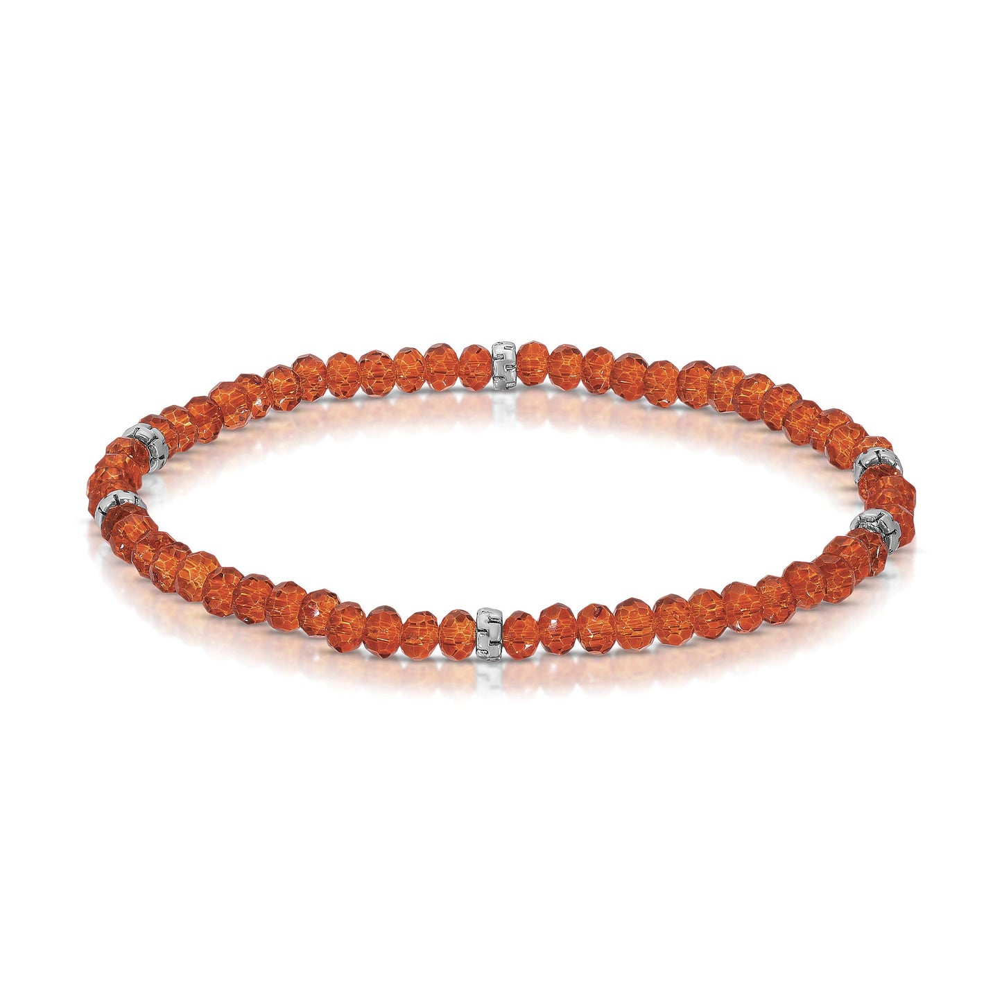 My Fun Colors - Mini Crystal Beaded Stretch Bracelet | So Many Great Colors!: Blush ab+Silver Accent (MC1008S)