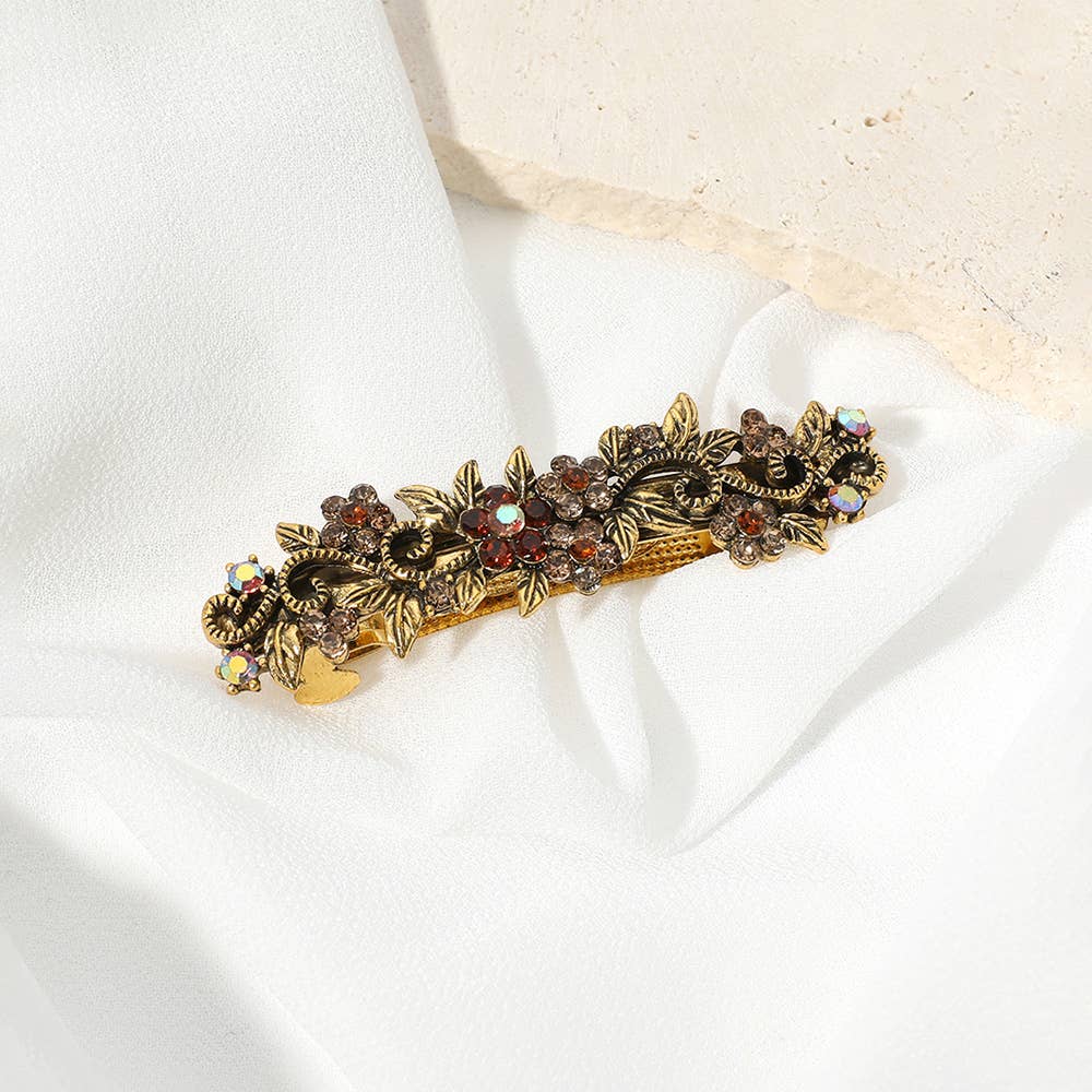 Sensibling Corp. - Stone Flower Cluster Vine Barrette: Black