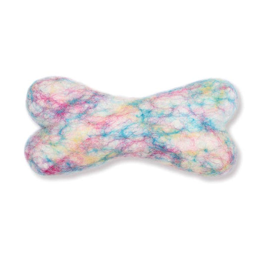 Ethical Global - Eco Wool Dog Bones/Toys: Polka Dot & Tie-Dyed (Fair Trade): Tye-Dyed / Large