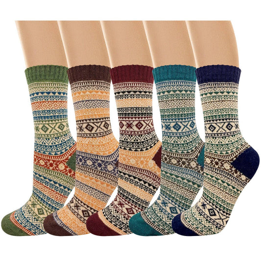 Wrapables.com - Wrapables Women's Nordic Warm Crew Wool Socks (Set of 5)