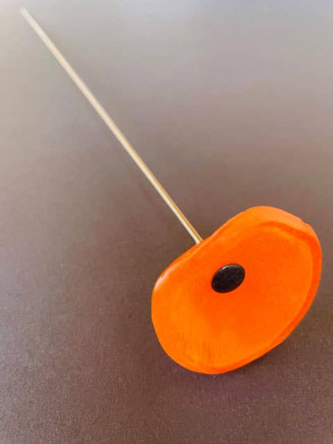 CARNEOL GLASS - Small Glass Flower For Outside In Orange