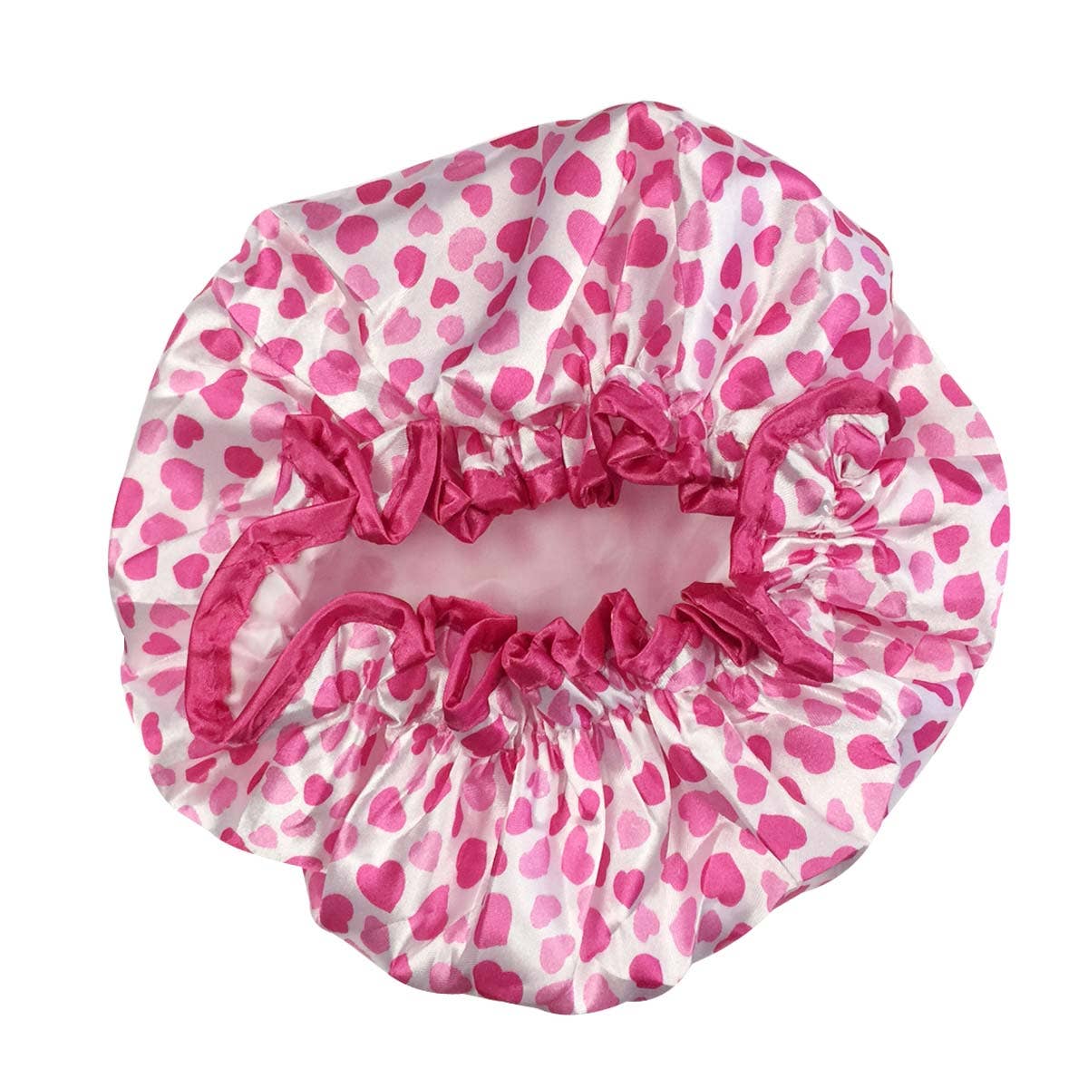 Wrapables.com - Wrapables Trendy Satin Shower Cap: Petite Hearts