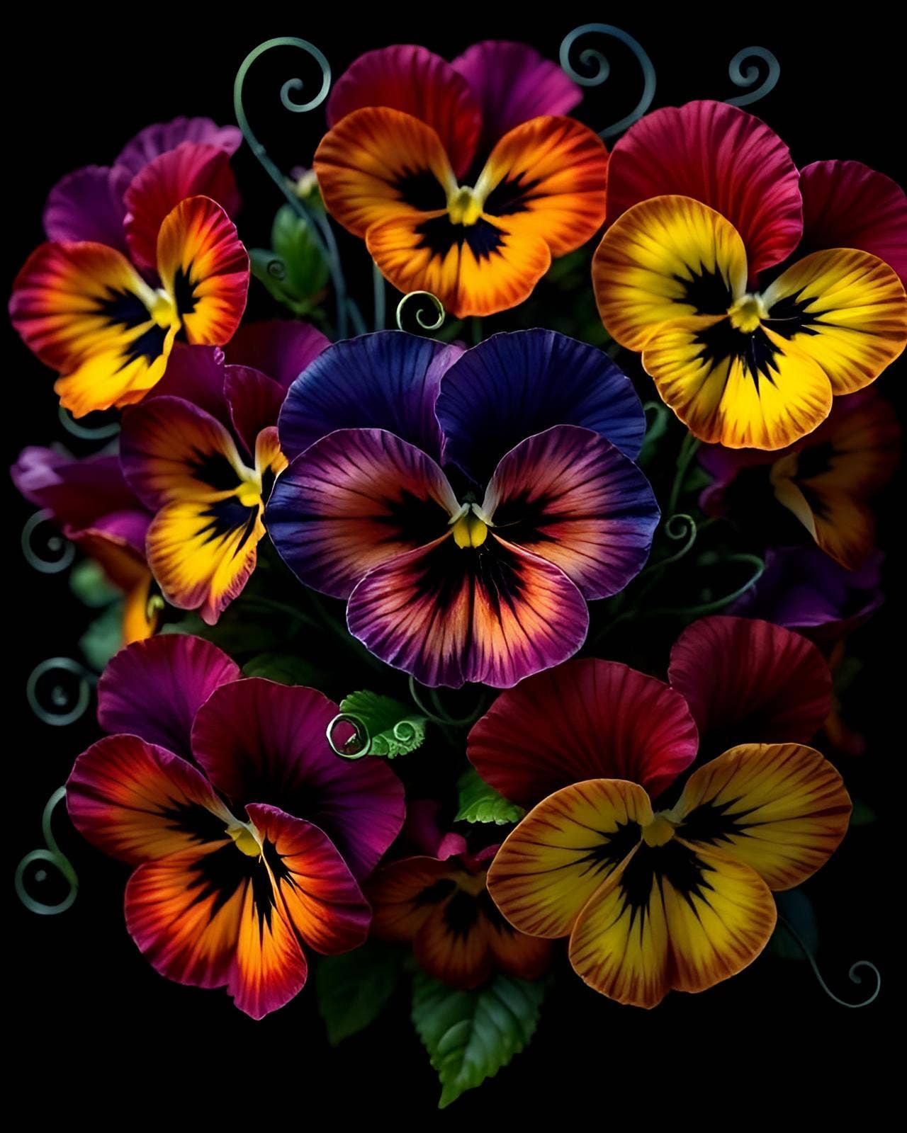 Wicked Cool Unicorn - Gothic Floral 5 x 7 Greeting Cards: 002