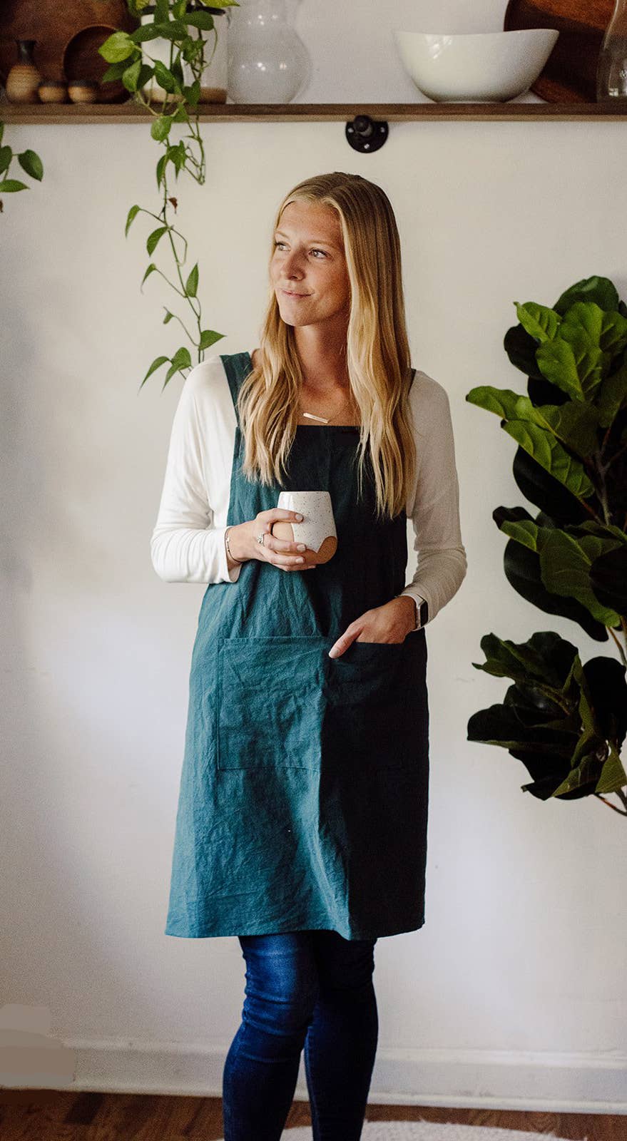 Cate Paper Co. - Cross Back Apron: Fog Grey