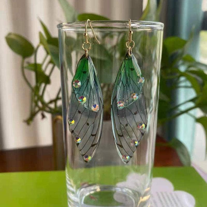 Mio Queena - Gradient Cicada Wings Butterfly Wings Earrings: 8#