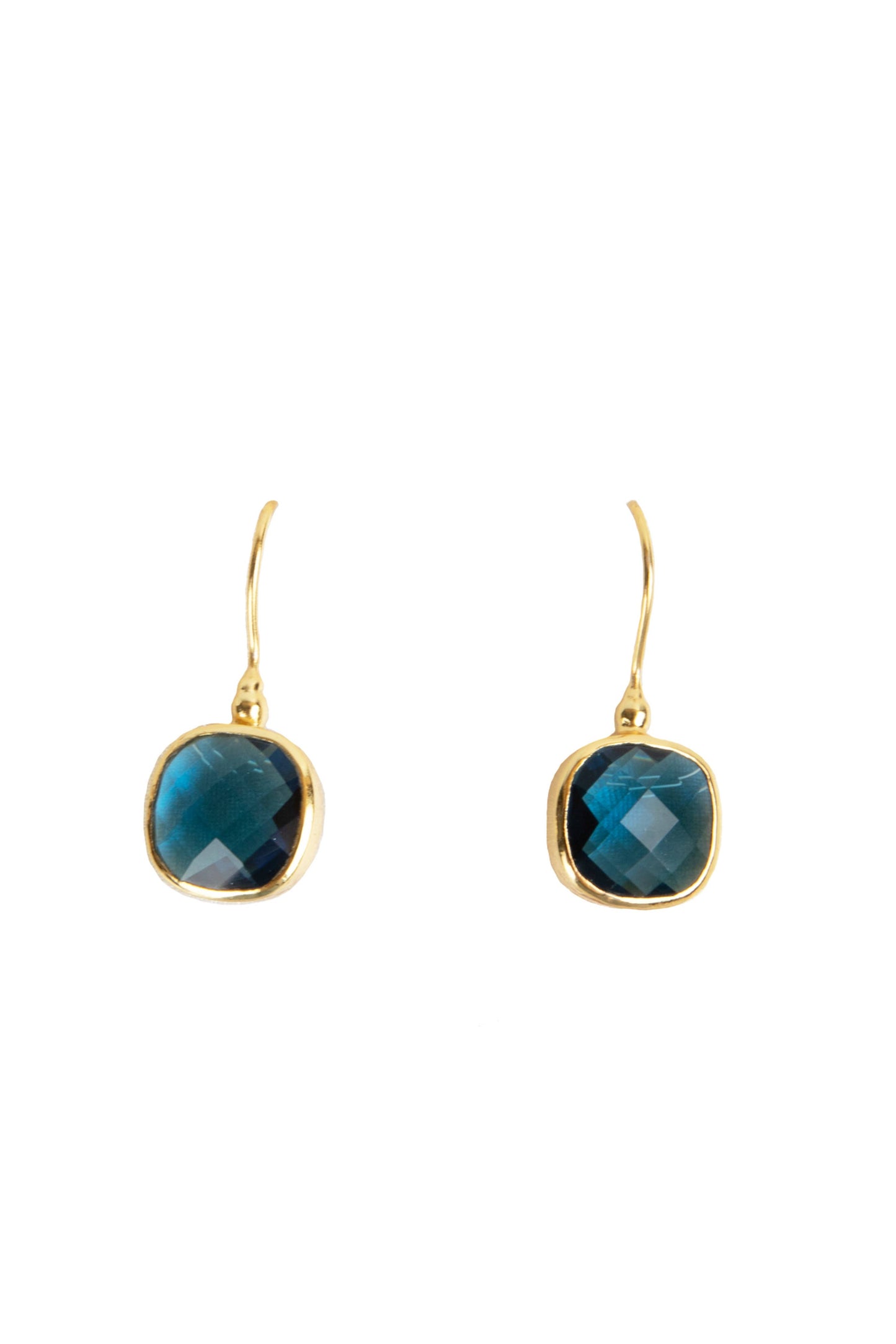 SAACHI - Cushion Cut Gemstone Earrings: Aqua Blue
