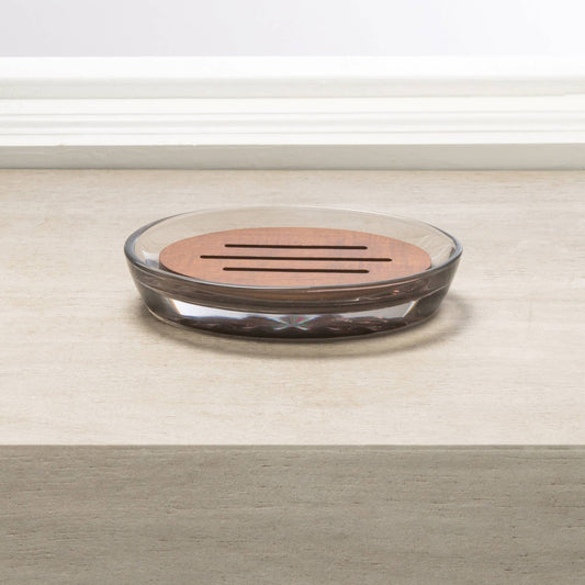 Moda at Home Enterprises, Ltd - Vaso Soap Dish Glass : Grey
