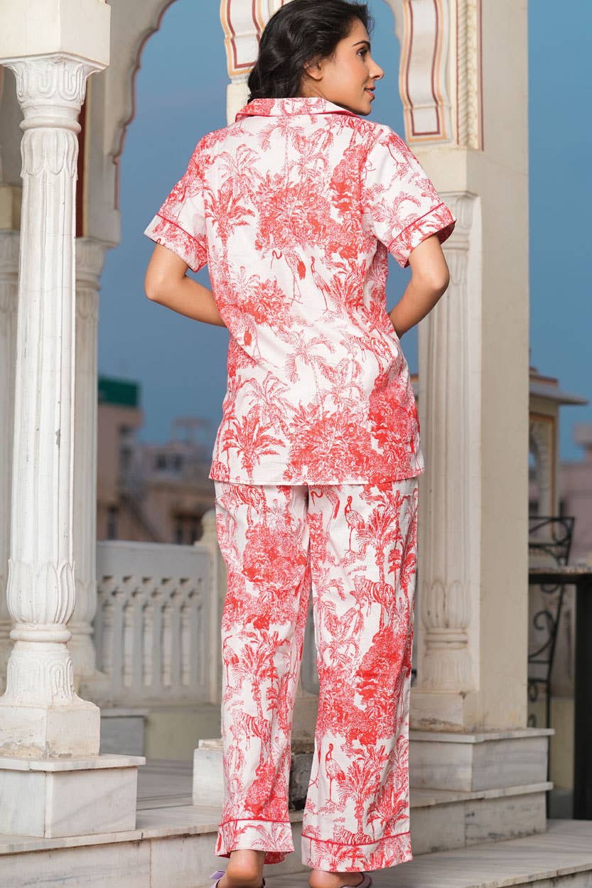 Sevya Handmade - Shanti Pajama Set: S/M / Red & White