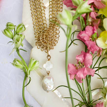 Load image into Gallery viewer, a.v. max - Mesh Necklace w/Semi: Pearl