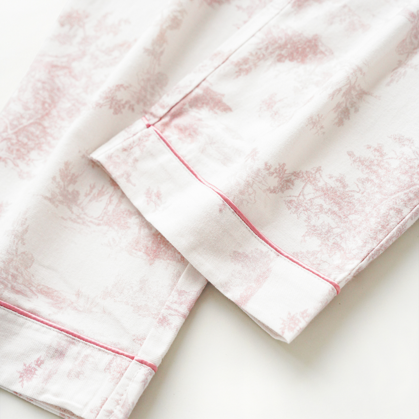 DrifWoo - Soft Pink Toile Print Loungewear – Spring Cozy Homewear: L