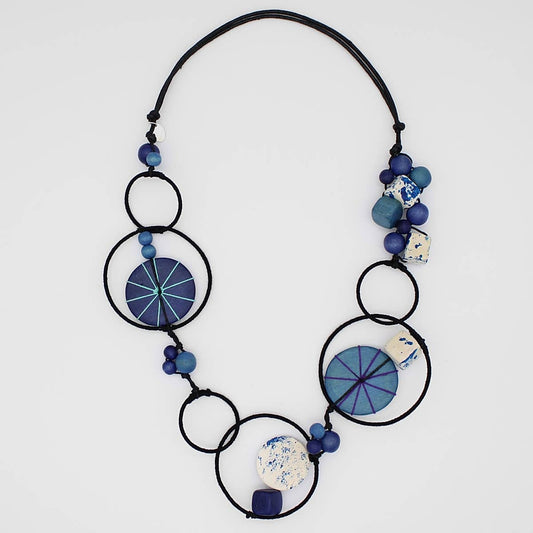 Sylca Designs - Blue Hayden Disk Necklace