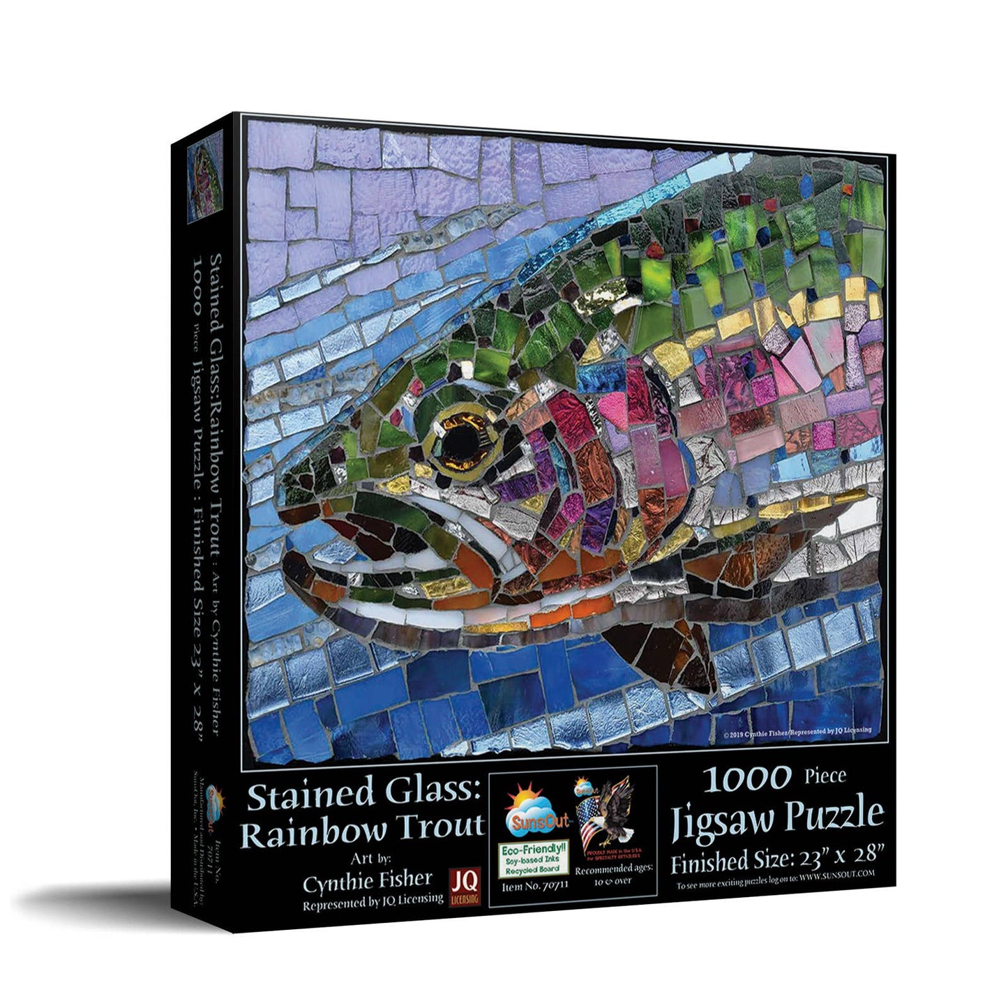 SunsOut - 0903 Stained Glass Rainbow Trout 1000 pc Puzzle