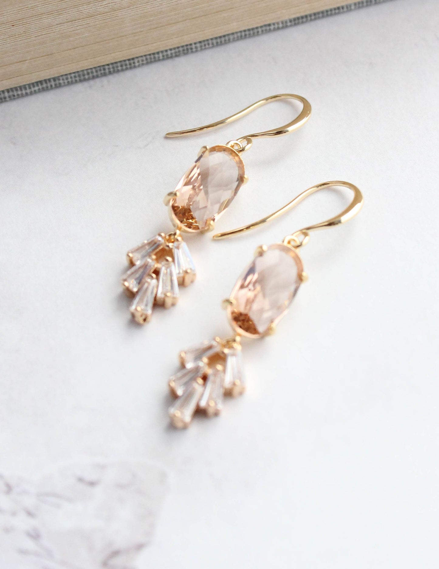 A Pocket of Posies - Art Deco Earrings | Sparkling Leaf Earrings (4 colors): Navy Blue