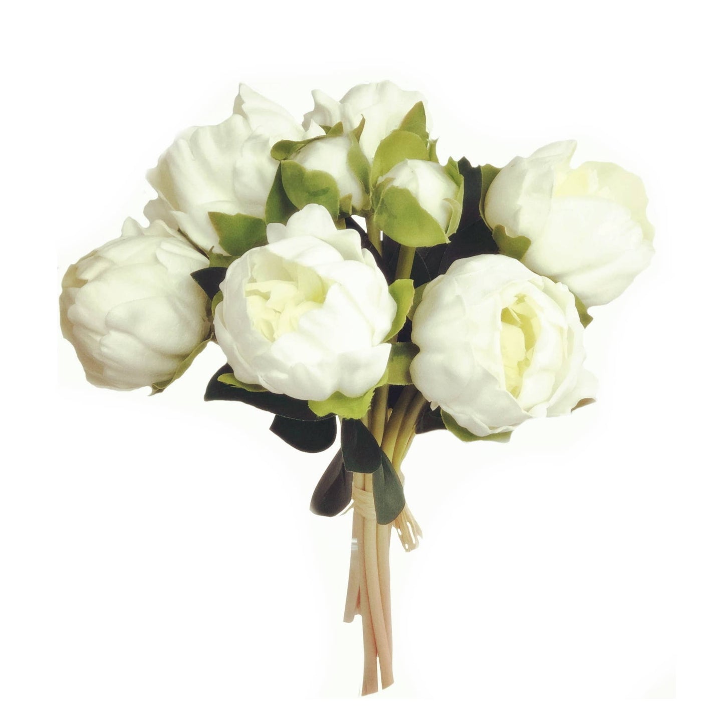 Angel Isabella - 10.5" Real touch artificial Peony bundle-8 Flowers and buds: Soft pink