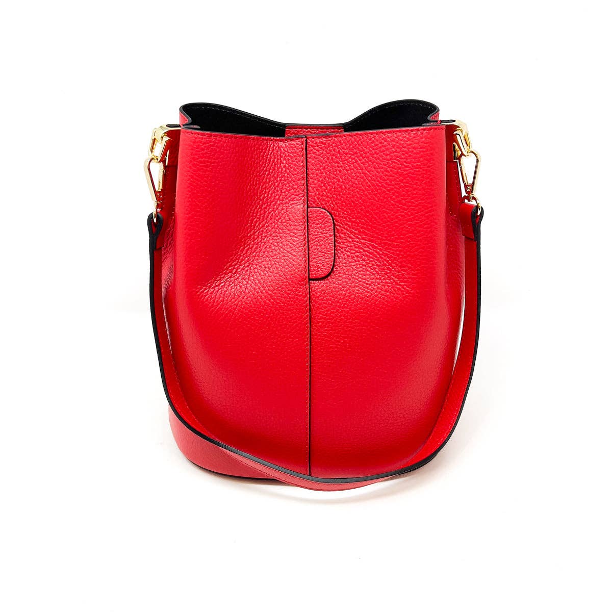 German Fuentes Handbags - GF2554 GENUINE ITALIAN LEATHER BUCKET BAG: ORANGE