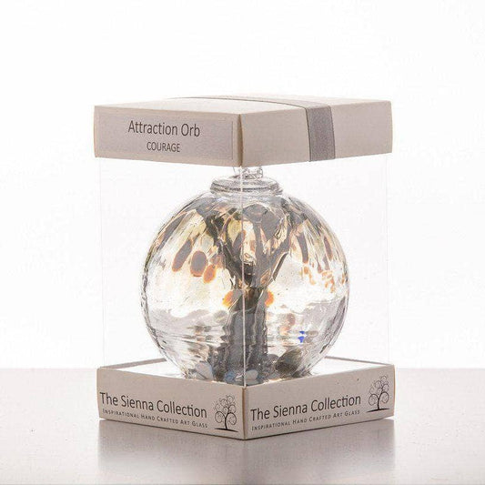 Sienna Glass - 10cm Attraction Orb - Courage